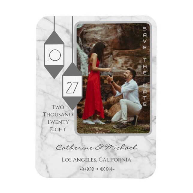 Fet typografi Vit markerad foto minimal Magnet (Vertikal)