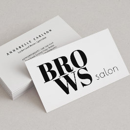 Fet typografibros salon svart och vit enkel visitkort