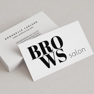 Fet typografibros salon svart och vit enkel visitkort