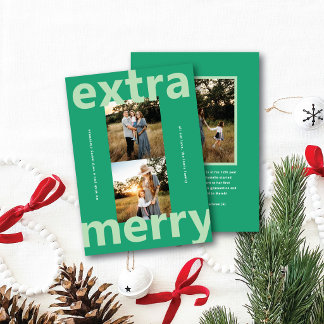 Fet typografisk modern God Jul Foto Julkort