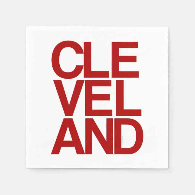 Fet Typografiska Cleveland Souvenir Pappersservett (Framsidan)