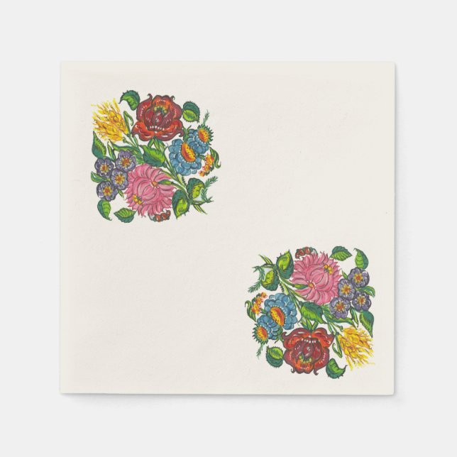 Fet ungersk Blommigt Pappersservett (Framsidan)