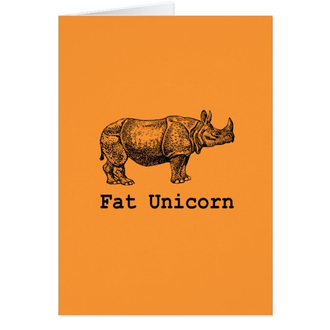 Fet Unicorn Hälsningskort (Framsidan)