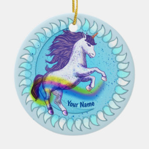 Fet Unicorn Julgransprydnad Keramik