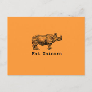 Fet Unicorn Vykort