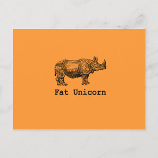 Fet Unicorn Vykort