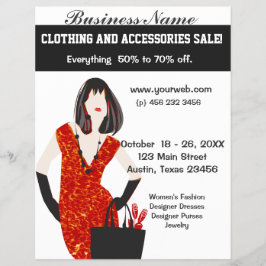 Fet, vackert Mode Red Animal Leopard Skriv ut Reklamblad