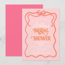 Fet vågad ram slinga rosa orange bröllopsdusch