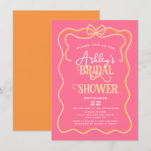 Fet Vågigt Ram Bow Rosa Orange Möhippa