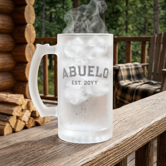 Fet Varsity Abuelo Farfar Smeknamn År Frostat Ölglas (Skapare uppladdad)