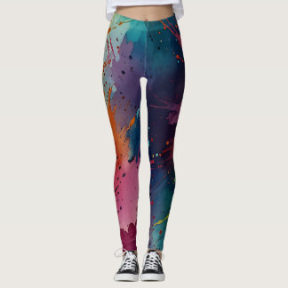 Fet vattenfärgsfärg, Stänk, ditt unika Stil Leggings