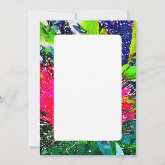 Fet Vibrant Blommigt Vatten Färg Inbjudningar