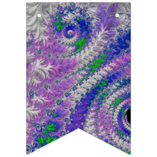 Fet Vibrant färgstark Funky Trippy Fractal Spiral Vimplar