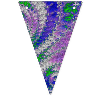 Fet Vibrant färgstark Funky Trippy Fractal Spiral Vimplar