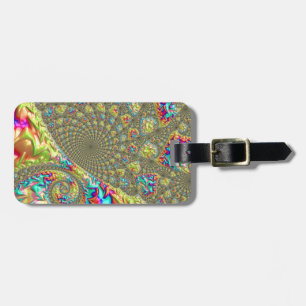 Fet Vibrant Groovy Trippy Fractal Spiral Bagagebricka