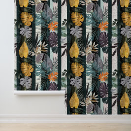 Fet vibrerande lodrät rand med vegetabiliskt löv