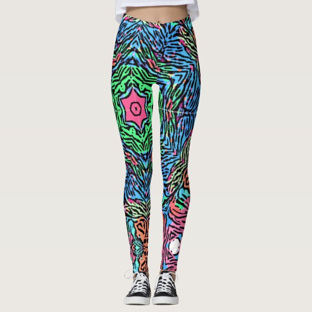 Fet Vild Mandala Inspired Mönster om baljväxter Leggings (Framsida)