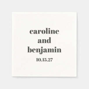 Fet vit Chic Modern Bröllop Personlig Pappersservett