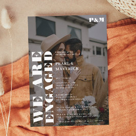 Fet, vit, svart förlovningsfest inbjudningar