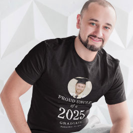 Fet vit text Foto Proud farbror från 2025 Student T Shirt