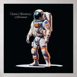 Fet White Spacewalk Astronaut Poster