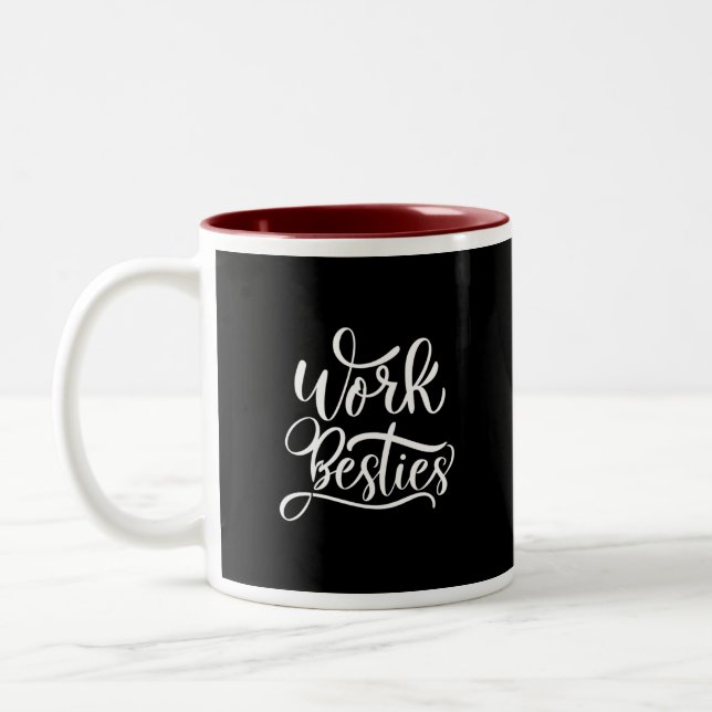 Fet "Work Besties" Mugg - medarbetarvän Friend Gif (Vänster)