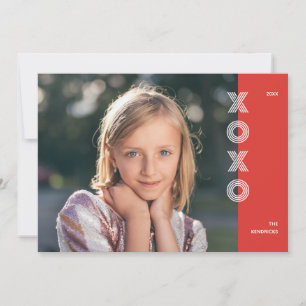 Fet XOXO Alla hjärtans dags fotokort - Crimson Inbjudningar