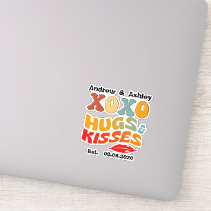 Fet XOXO Hugs & Kisses Valentines day Gift Klistermärken