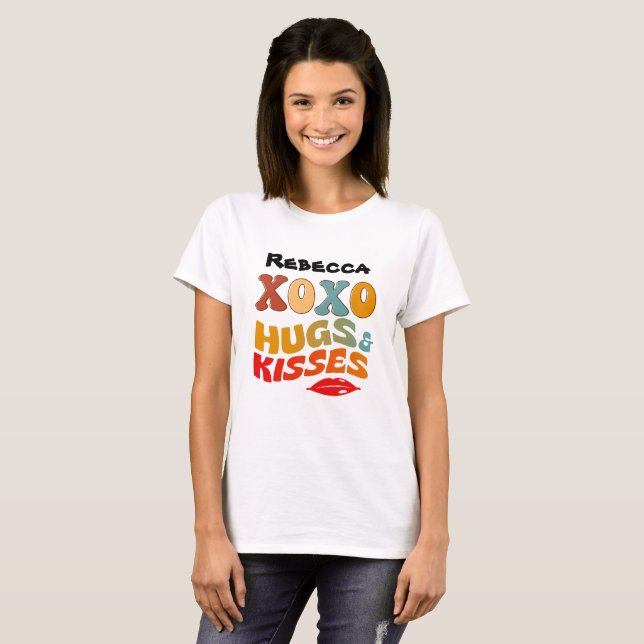 Fet XOXO Hugs & Kisses Valentines day T Shirt (Hel framsida)