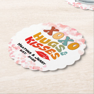 Fet XOXO Hugs & Kisses Valentines day Underlägg Papper
