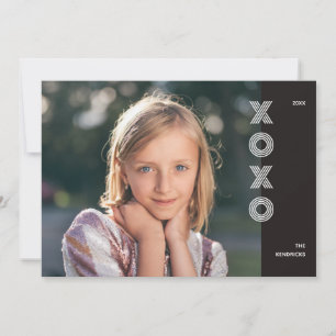 Fet XOXO Valentindagskort - svart Inbjudningar