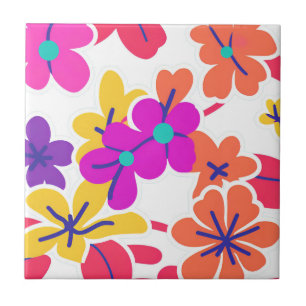 Fet Y2K Wildblommor Vibrant Vår Decor Kakelplatta