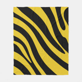 Fet Zebra ränder i Gult och svart Fleecefilt