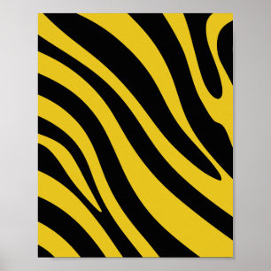 Fet Zebra ränder i Gult och svart Poster