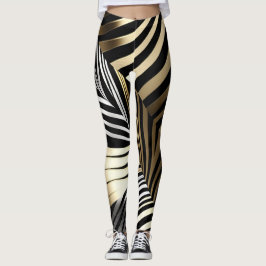 Fet zebra ränder i metalliska produkter leggings