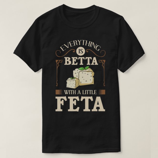 Feta Cheese Goat Greece Greek  T Shirt (Design framsida)