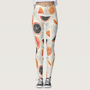 Feta citronskivor-ränder (1) leggings