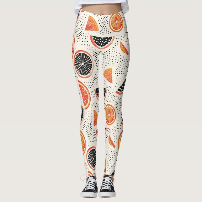 Feta citronskivor-ränder (1) leggings (Framsida)