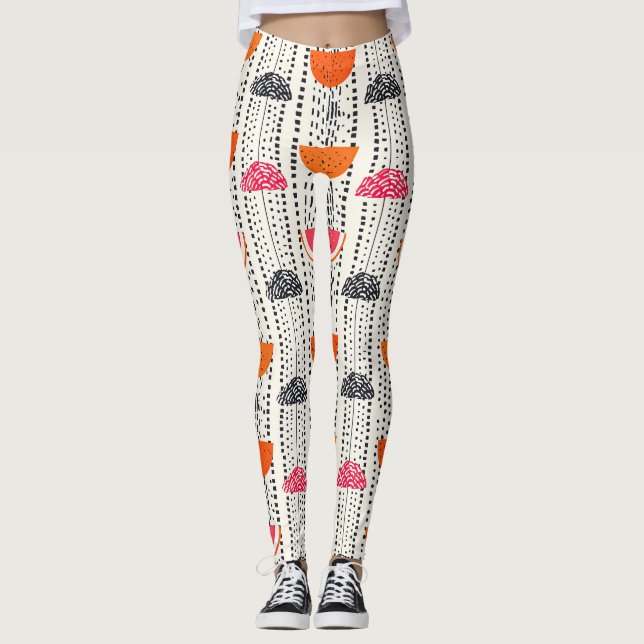 Feta citronskivor ränder (4) leggings (Framsida)