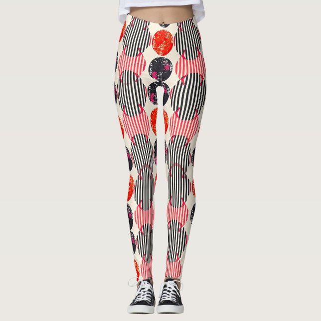 Feta citronskivor ränder (9) leggings (Framsida)