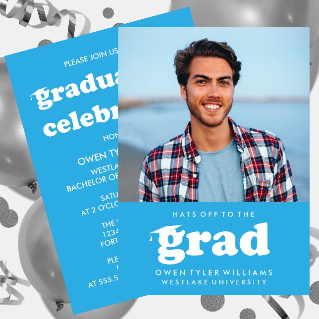 FETA RETRO HATTAR FÖR GRAD-FOTO GRAD INBJUDAN (Skapare uppladdad)