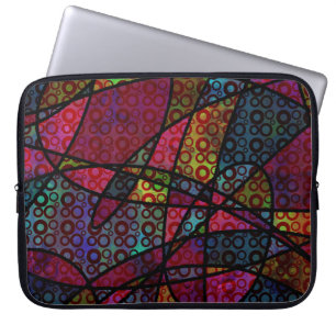 Feta svarta linjer och flerfärgade, abstrakta text laptop sleeve