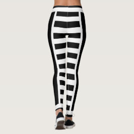 Feta svarta och vita randiga leggings