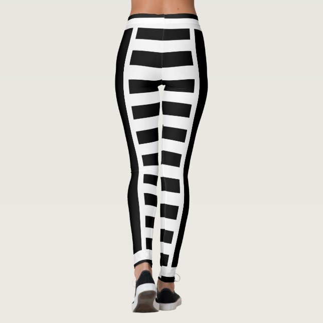 Feta svarta och vita randiga leggings (Baksida)