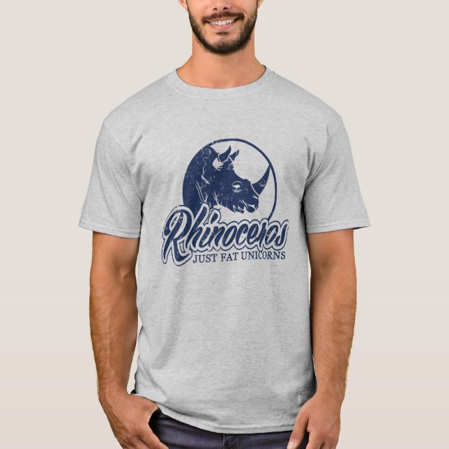 Feta Unicorns för noshörning precis T-shirt (Framsida)