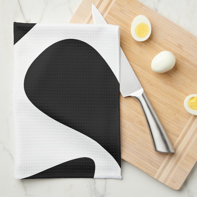 Feta vridna Bubblor Modern svart-vit Kökshandduk (Vikt i Fjärdedel)