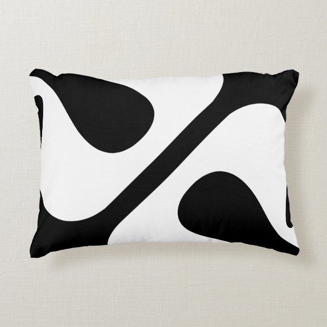 Feta vridna Bubblor Modern svart-vit Prydnadskudde (Framsidan)