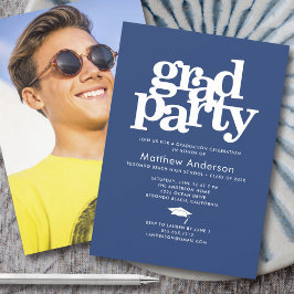 Fetantisk fet foto Grad Party-typografi, minimalt Inbjudningar