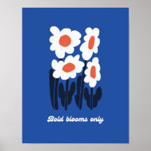 Fetblad Blommor Endast Sommar Retro Marguerit Vägg