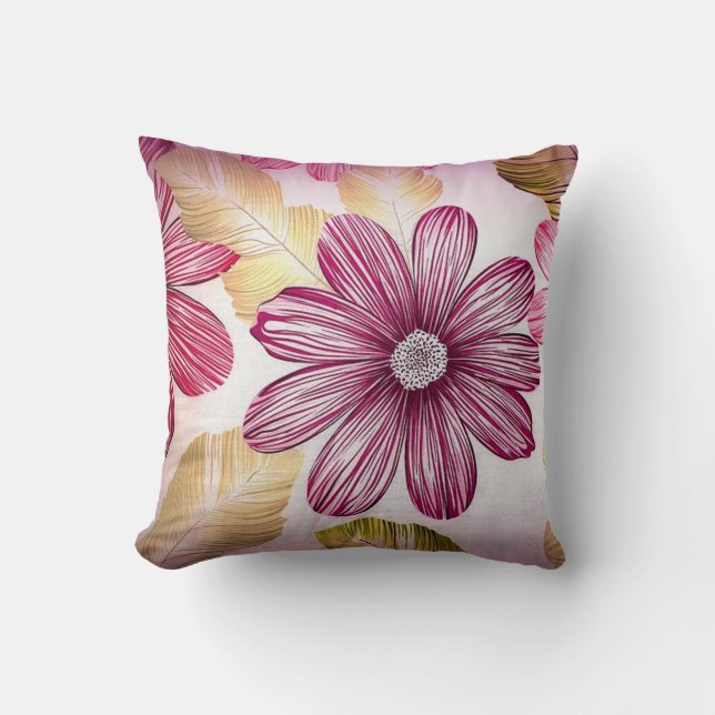 Fetch Art Sketch Blommigt Pillow Kudde (Framsida)